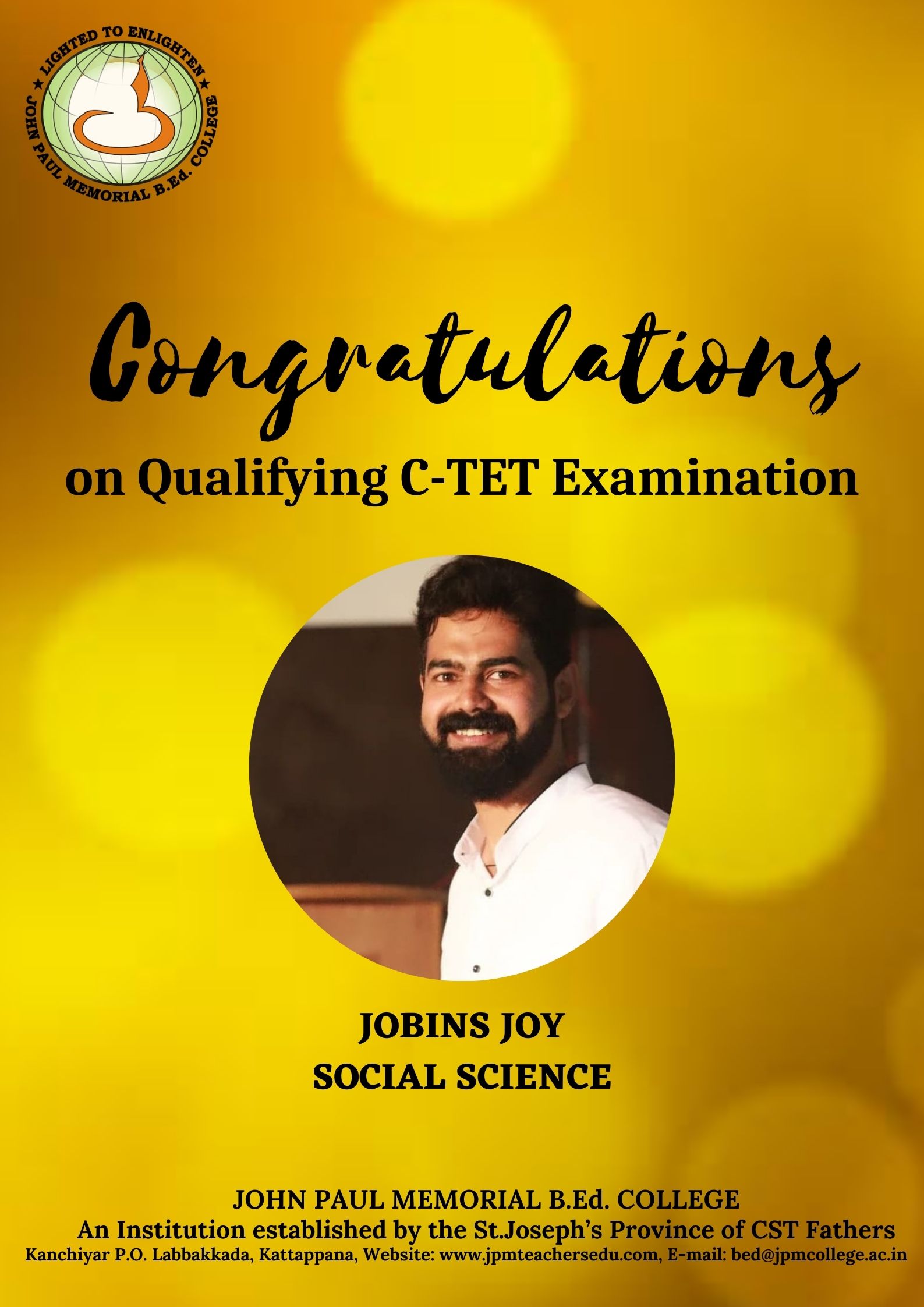Congratulations on Qualifying C-TET Examination
